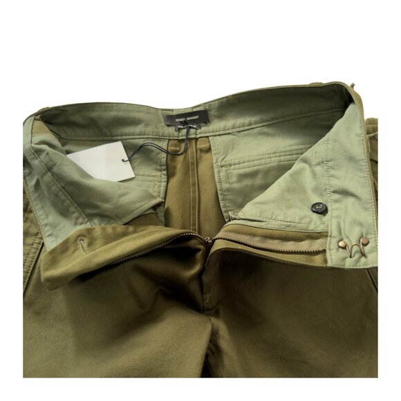 Isabel Marant Étoile Jessie Cropped Pants Khaki Army Green EU 36 / US 4 NWT - Picture 5 of 14